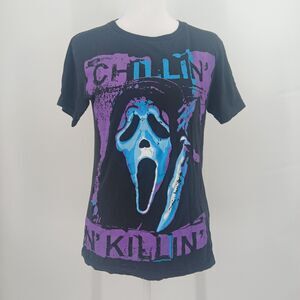 womans scream ghost face size xs halloween t shirt graphic tee spooky purple